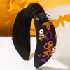 Nueva Diadema con Elementos de Halloween para Mujer con Perlas de Arroz Diamantadas, Letras, Accesorios de Calavera, Accesorios para el Cabello de Fiesta de Noche Oscura