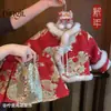 [Colección de Ropa de Felicitaciones de Año Nuevo en Stock] Ropa de Felicitaciones de Año Nuevo para Niñas, Vestidos Nuevos de Invierno para Bebés de Un Año, Nuevas Tendencias en Ropa de Estilo Chino