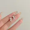 Pendientes Cuadrados de Piedra con Forma de Cruz de Estrella de Cuatro Puntas, Pendientes de Estrella con Aguja de Plata de Imitación, Joyería de Oreja de Estrella Minimalista de Moda y Versátil