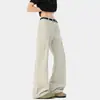 Novedad Primavera Verano 2026 para Hombre 100% Algodón-300G Algodón Completo Lavado Tela de Algodón Desgastada Pantalones Rectos de Alta Gama para Hombre