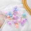Mini tiara de bola de pelúcia colorida para crianças, prendedor de cabelo fofo para meninas, elástico, corda de cabelo, prendedor de cabelo de bebê, corda de cabelo para trança