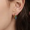 Pendientes Geométricos de Acero Inoxidable con Cruz y Circonita Ins Multicolor Multitamaño Pendientes Súper Brillantes Joyería de Lujo Ligero Europea y Americana