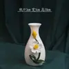 Jarrón con Forma de Calabaza con Flores Hechas a Mano, Mini Jarrón de Flores, Recipiente para Flores Frescas para Mesa de Centro, Adorno Decorativo para Sala de Estar, Jarrón de Cerámica para Pequeño Arreglo Floral