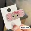 Acessórios de Cabelo Doces e Fofos, Presilha de Gato Kt com Strass Completo, Presilha Bico de Pato Versátil, Presilha Lateral Estilo Coreano, Novo Grampo para Cabelo Solto