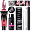Set de pegamento para extensión de uñas de cristal para manicura de 7 piezas transfronterizo, herramientas para manicura de cabello lacio listas de fábrica