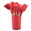 Juego de 12 Utensilios de Cocina de Silicona al por Mayor Espátula Doméstica Espátula para Cocinar Juego de Utensilios de Cocina de Silicona Utensilios de Cocina de Silicona Resistentes a Altas Temperaturas