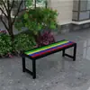 Banco Largo Completo de Hierro Forjado Silla de Parque Banco Largo para Exteriores Patio Asiento de Acero Inoxidable para el Ocio Sin Instalación Requerida Banco de Ocio