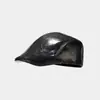 Sombreros Transfronterizos para Hombres y Mujeres en Otoño e Invierno, Boinas de Cuero de PU, Gorras Británicas Sencillas y Versátiles, Gorras de Pico para Ropa de Trabajo, Modernos