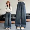 Jeans de Pierna Ancha para Niñas 2026 Nuevo Estilo para Niños Medianos y Grandes Pantalones Rectos Holgados de Primavera y Otoño Estilo Coreano Modernos Frescos Pantalones Largos Lavados