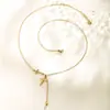 Xuping Moda Europea y Americana Simple Cruz Acero Inoxidable Collar para Mujer Lujo Accesible Nicho Estilo Frío Personalizado Collar para Clavícula