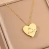 Collar Clásico de Acero de Titanio Libro de Amor para Mujer, Cadena para Clavícula de Corazón de Carta de Amor para Pareja de Venta Caliente Transfronteriza, No se Desvanece