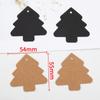 Etiqueta en blanco de papel kraft con forma de árbol, etiqueta para árbol de Navidad, cartón vintage, etiqueta para hornear DIY, tarjeta, etiqueta, pegatina troquelada