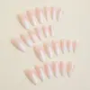 Caixa com 24 Peças de Conjunto de Adesivos para Unhas Artesanais Populares Transfronteiriços em Formato de Amêndoa com Gradiente, Unhas Postiças Curtas, Produto Acabado