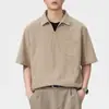 2026 Verano Nuevo Estilo Estilo Old Money Camisa Delgada de Manga Corta para Hombre Polo Americano Holgada Ligera Casual de Negocios