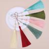 Leque redondo de pérola borla antiga estilo corte slime orelha pendurada diy leque dobrável cheongsam saia de rosto de cavalo ornamentos de ouvido de alta qualidade