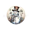 Posavasos Redondo para Mesa de Navidad Muñeco de Nieve Sombrero Negro Impresión de Muñeco de Nieve Aislante Decoración de Mesa de Comedor de Navidad Mesa Redonda