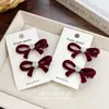 Pinza para el pelo de terciopelo rojo con strass, de otoño e invierno, pinza de pico de pato de alta gama para flequillo y accesorios para el cabello