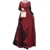 2022014 Vestido Artesanal Estampado Flor Queimada Outono e Inverno Novo Cintura Alta Efeito Emagrecedor Vestido Interno de Corte A