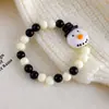 Pulsera Navideña Lindo Papá Noel Hombre de Jengibre Pulsera de Cuentas Nochebuena Regalo Pulsera para Mejor Amiga Joyería