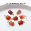 Alta Retención de Color Chapado en Cobre 24K Oro Real Accesorios de Ágata Roja Piezas para Joyería DIY Calabaza de Loto Productos Semi-Terminados Venta Directa de Fábrica