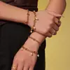 Conjunto de Joias Europeu e Americano Mais Vendido com Pingente de Franja de Pérola Artificial Pulseira Aço Inoxidável Banhado a Ouro 18K Design de Nicho Ins