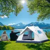 Gran Número de Tienda de Campaña Plegable Automática Pop-Up de Apertura Rápida para Exteriores Estilo Camping Refugio Plateado Tela Picnic Ligero