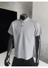 Camiseta Masculina com Gola Polo de Manga Curta, Estilo High Street de Verão, Design Casual Solto, Top Versátil de Meia-Manga