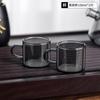 Taza de té de vidrio de borosilicato alto Simple Resistente a altas temperaturas Hogar Tetera de doble capa con asa Juego de agua de vidrio al por mayor