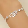 Pulsera de Corazón de Diamante de Moda Coreana Transfronteriza para Mujer Amor Simple Te Amo Pulsera de Alta Gama para Mujer Joyería para la Mano