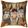 Funda de Almohada de Pascua de Animales Lindos, Funda para Cojín de Sofá con Bordado de Imitación de Conejo, Decoración de Pascua
