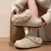 Pantuflas de suela gruesa, peludas, estilo Birkenstock, para mujer, diseñadas para usar en exteriores, nueva colección de invierno 2026, fáciles de poner, cálidas y cómodas, con diseño de punta cerrada