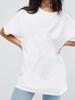 Amazon desea comercio exterior transfronterizo Europa y Estados Unidos 2024 verano nuevo talla grande holgada color sólido cuello redondo manga corta camiseta mujer