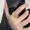Anillo Ancho de Diseño de Nicho con Textura Metálica y Perla Redonda Irregular para Mujer, Estilo Minimalista Ins Versátil Anillo Abierto
