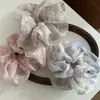 Estilo Nuevo Corea del Sur Talla Grande Malla Viñeta Floral Anillo para el Pelo Intestino Grueso Accesorios para el Cabello Elegantes y Elegantes Bola de Cabello Cola de Caballo Baja