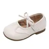 Zapatos Pequeños de Cuero para Niñas 2026 Primavera y Otoño Nuevo Estilo Coreano Moda Lazo Zapatos de Princesa para Niños Bebé Suela Suave Planos