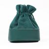 Bolsa com Cordão para Joias Estilo Moderno Bolsa de Armazenamento para Joias Anéis Brincos Estilo Chinês Bolsa para Fones de Ouvido de Veludo com Emendas de Couro