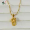 Colar com Pingente Pixiu Dourado Atrator de Riqueza Estilo Novo para Mulheres, Pingente de Fortuna em Ouro Imitação, Joia de Luxo Leve de Nicho High-End