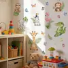 M22334 Estilo Acuarela Animal Pequeño Mariposa Hoja Verde Pegatina de Pared Dormitorio Sala de Estar Pared de Fondo Decoración del Hogar Pegatina de Pared Autoadhesiva