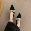 Zapatos Planos de Mujer Punta Fina Boca Baja Estilo Francés 2026 Primavera y Otoño Chica Mori Retro Ante Mocasines Slip-On Suela Suave