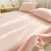 Novo Conjunto de Cama Três Peças Cor Sólida Cream Puff Item Único Lençol Amigo da Pele Confortável Lençol de Dormitório Roupa de Cama de Hotel Atacado