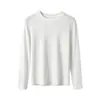 El atuendo perfecto para otoño e invierno: una camiseta de manga larga lisa, cómoda, cálida y adelgazante, con cuello redondo, perfecta para usar en capas