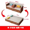 Novo Sofá-Cama de Madeira Maciça Estilo Chinês com Gavetas, Extensível e Dobrável, Multifuncional para Salas Pequenas, Sofá-Cama de Duplo Propósito
