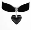 Collar gótico de terciopelo negro con colgante de corazón de cristal rojo grande, comercio exterior transfronterizo, directo de fábrica