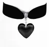 Collar gótico de terciopelo negro con colgante de corazón de cristal rojo grande, comercio exterior transfronterizo, directo de fábrica