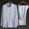 Traje Tang de Manga Larga de Primavera y Verano para Hombre, Traje Casual, Estilo Chino, Camisa para Personas de Mediana Edad y Ancianos, Ropa Hanfu de Papá y Abuelo