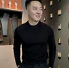 Moletom Branco de Alta Qualidade para Homens, Estilo Primavera e Outono, Camiseta de Manga Longa de Designer, Marca Tendência, Top Camada Base Soltinho