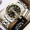 LIGE 89116 Reloj de Cuarzo para Hombre de Lujo Ligero con Diamantes, Negocios, Deportes, Ocio, Moda