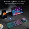 Aplicable a iPad generación transfronteriza gradiente luminoso inalámbrico teclado y ratón traje tableta Bluetooth teclado Español Ruso y Tailandés
