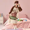 Bata de franela para niñas de otoño e invierno, Bata familiar para niños, Pijama grueso y largo, Ropa de casa para niños y bebés