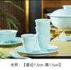 Jingdezhen Porcelana Blanca de Alta Temperatura Cerámica Esmaltada Vajilla China Color Bajo Esmalte Set de Tazón y Plato para Uso Doméstico Tazón de Arroz Tazón de Fideos Tazón de Sopa